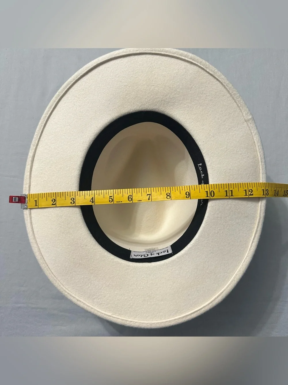 Lack of Color Ivory Wool Rancher Hat Sz M 57cm Cream Teardrop Crown Flat Brim